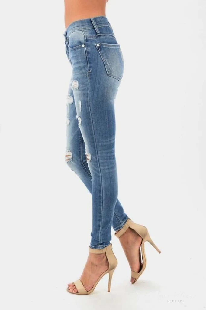Kiss On The Chic - Distressed Skinny Jeans - Image 7