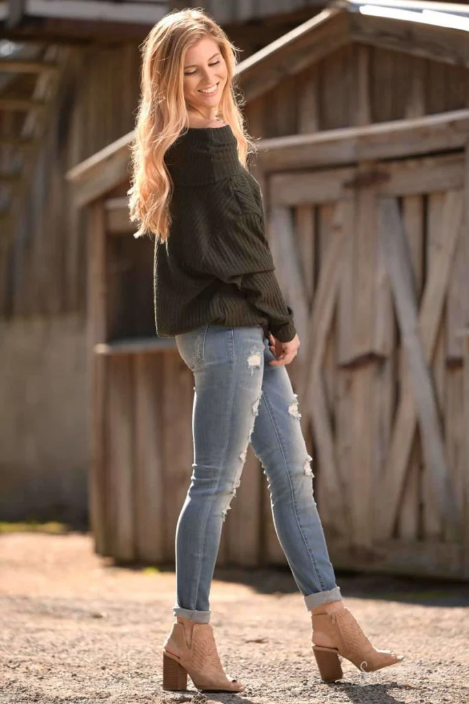 No Limits - Ribbed Sweater Olive - Image 4